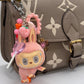 The Monster Lazy Yoga Labubu Keychains